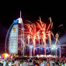 Fireworks at an event near Burj Al Arab