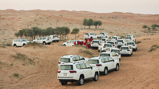 4x4 white cars in the desert