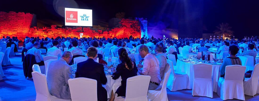 People at an IATA x Emirates event at The Fort Lisaili