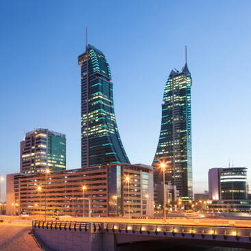 Bahrain Financial Harbour at twilight