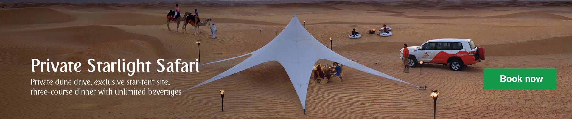 Private Starlight Dinner Safari Luxury dinner safari in the desert