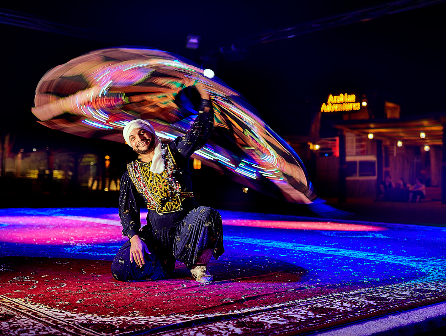 Enjoy a Tanoura Show as part of your Evening Safari experience Enjoy a Tanoura Show as part of your Evening Safari experience